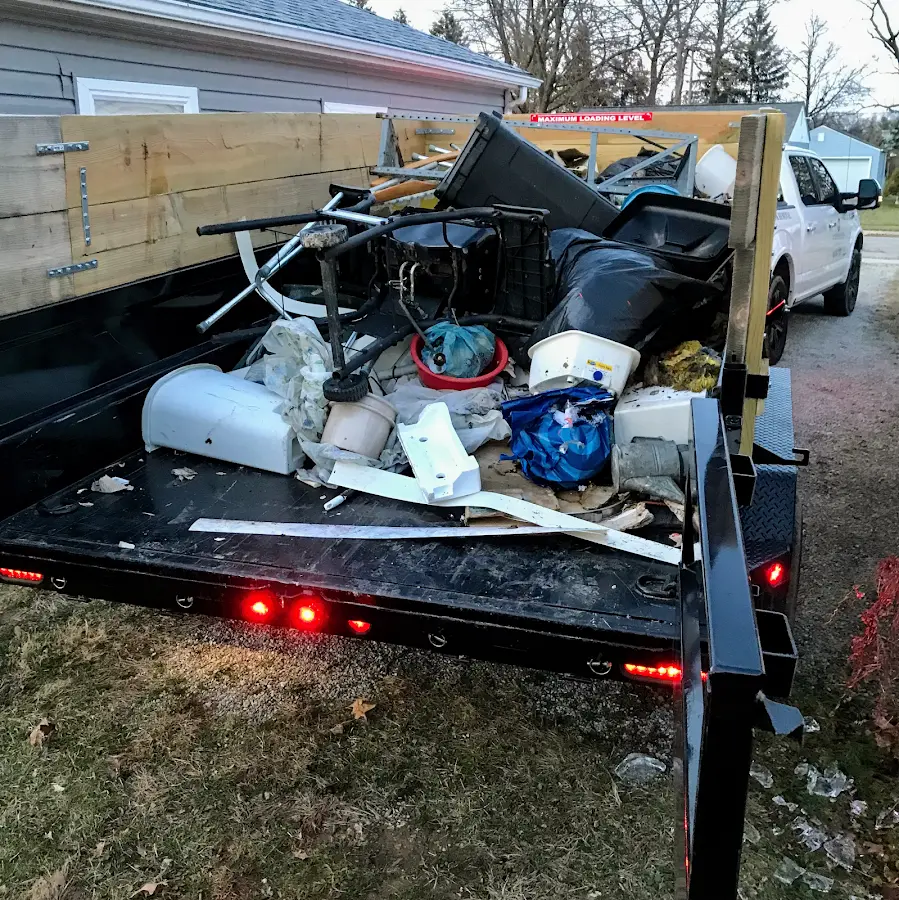 Roll-off dumpster delivered to a residential driveway in Boscobel